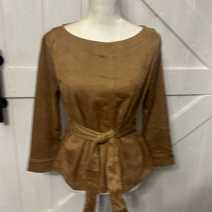 Banana Republic Vegan Suede Belted Top